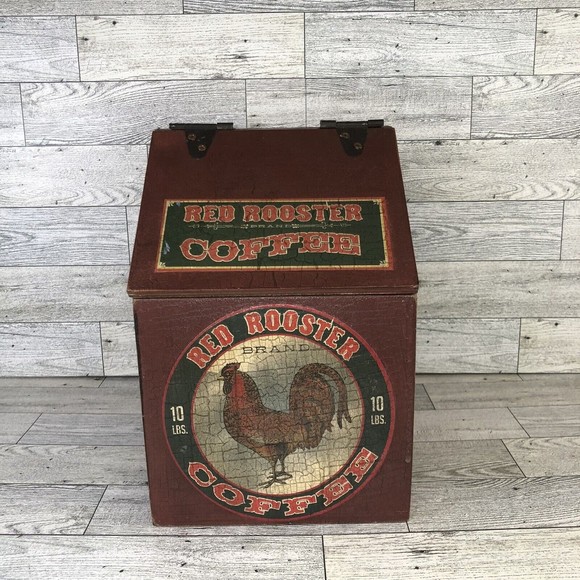 Red Rooster Other Vintage Red Rooster Coffee Brown Wooden Box